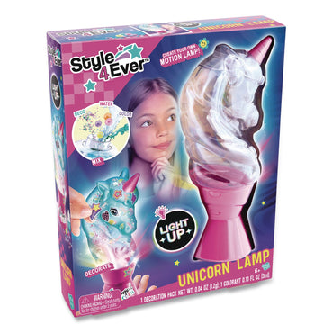 Style 4 Ever™ Unicorn Moon Lamp Creator Kit with Beads, Stickers, Colorant, Confetti and Glitter, Ages 8 and Up (LTP22839012)