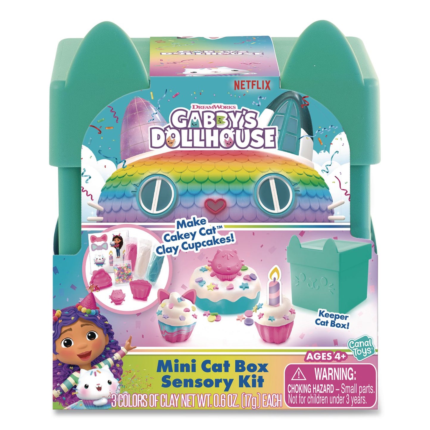 DreamWorks Gabby's Dollhouse Cat Box Sensory Compound Kit, Ages 4 and Up, 32 Pieces (LTP84301124)