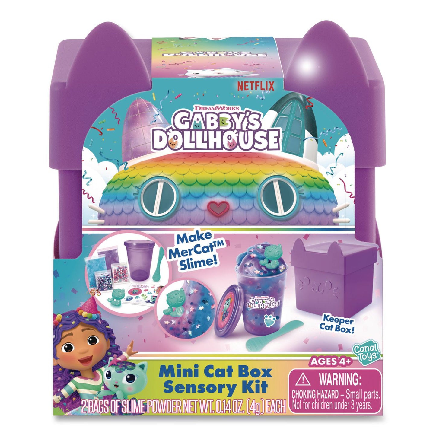 DreamWorks Gabby's Dollhouse Cat Box Sensory Compound Kit, Ages 4 and Up, 32 Pieces (LTP84301124)