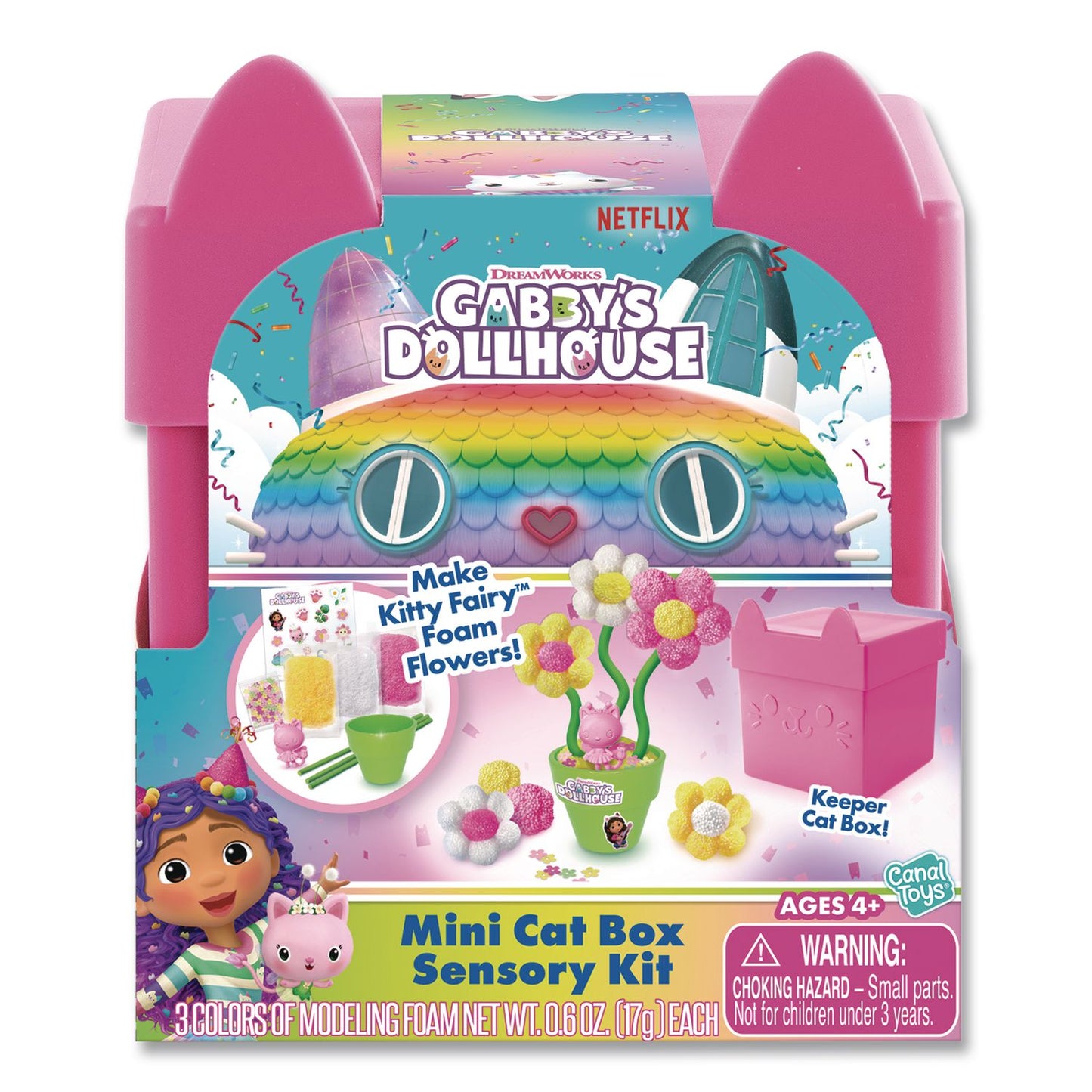 DreamWorks Gabby's Dollhouse Cat Box Sensory Compound Kit, Ages 4 and Up, 32 Pieces (LTP84301124)