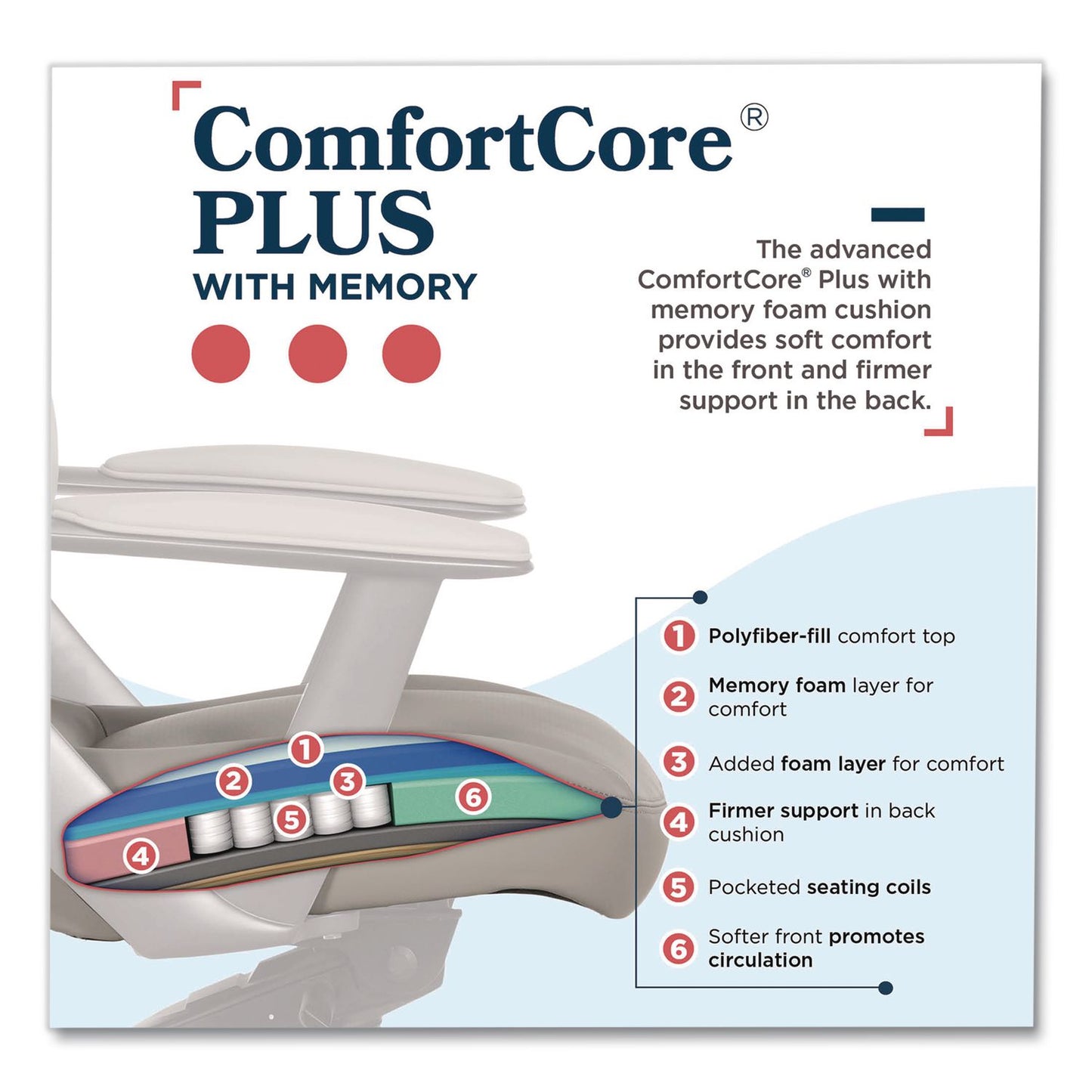 La-Z-Boy® Vannes Ergonomic Executive Chair, Supports Up to 275 lb, 20.5" to 23.5" Seat Height, Light Gray Seat and Back, Dark Gray Base (LZB60101GRY)