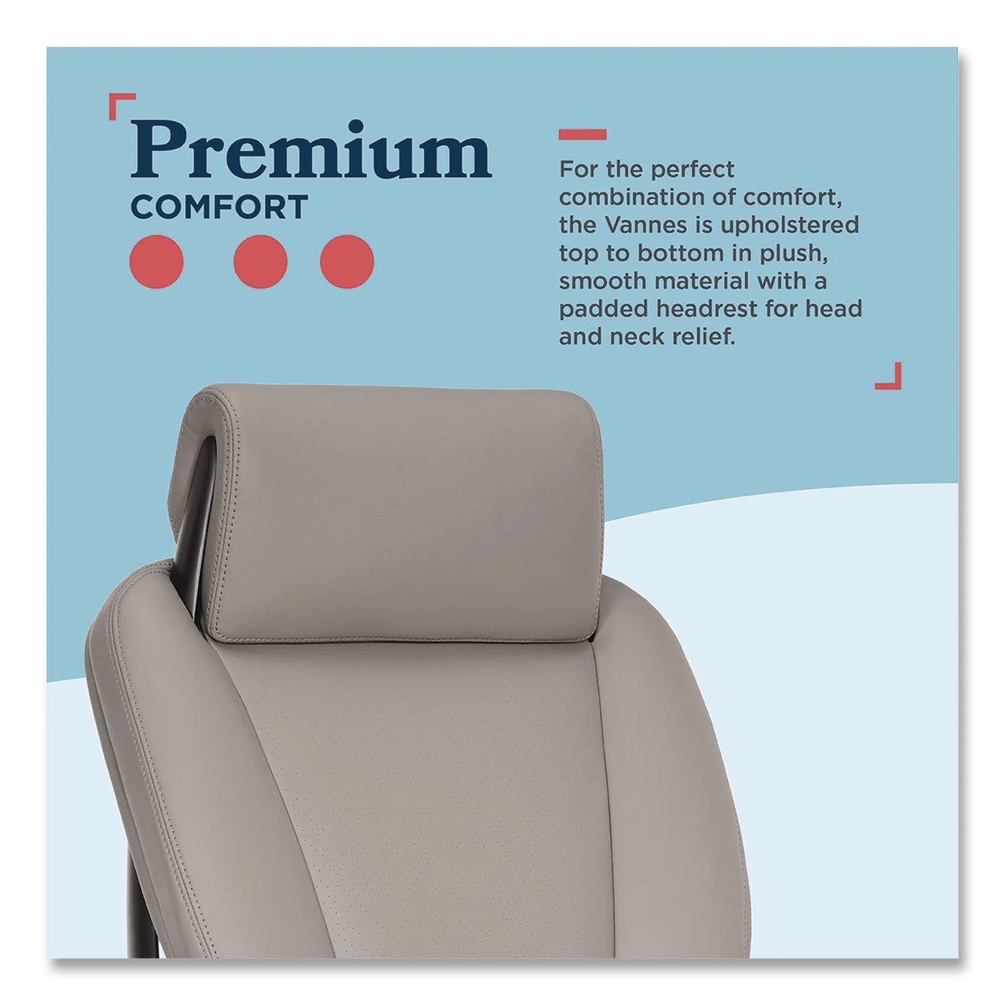 La-Z-Boy® Vannes Ergonomic Executive Chair, Supports Up to 275 lb, 20.5" to 23.5" Seat Height, Light Gray Seat and Back, Dark Gray Base (LZB60101GRY)