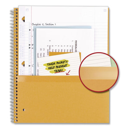 Five Star® Wirebound Notebook, 5-Subject, Medium/College Rule, Fire Red Cover, (200) 11 x 8.5 Sheets (MEA72077)