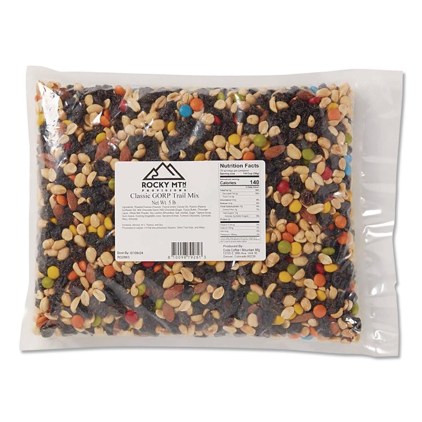 Mountain Manufacturing™ Rocky MTN Provisions Classic GORP Trail Mix, 5 lb Bag, 4/Carton (MMGCDA79281)
