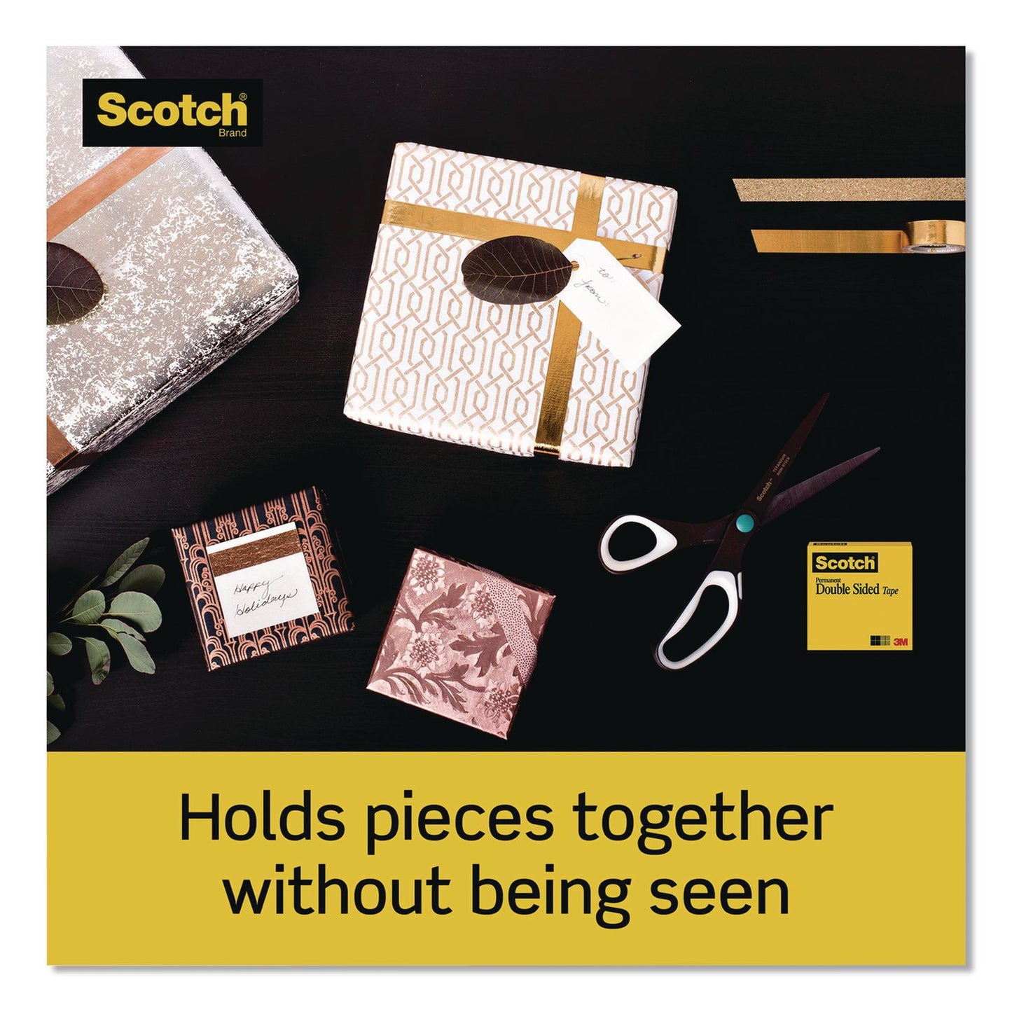 Scotch® Double-Sided Permanent Tape in Handheld Dispenser, 1" Core, 0.5" x 37.5 ft, Clear, 72/Carton (MMM137CT)