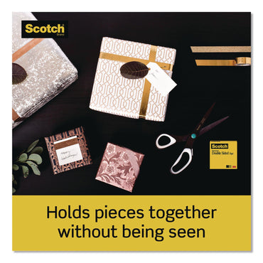 Scotch® Double-Sided Permanent Tape in Handheld Dispenser, 1" Core, 0.5" x 37.5 ft, Clear, 72/Carton (MMM137CT)