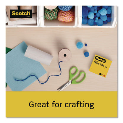 Scotch® Double-Sided Permanent Tape in Handheld Dispenser, 1" Core, 0.5" x 37.5 ft, Clear, 72/Carton (MMM137CT)