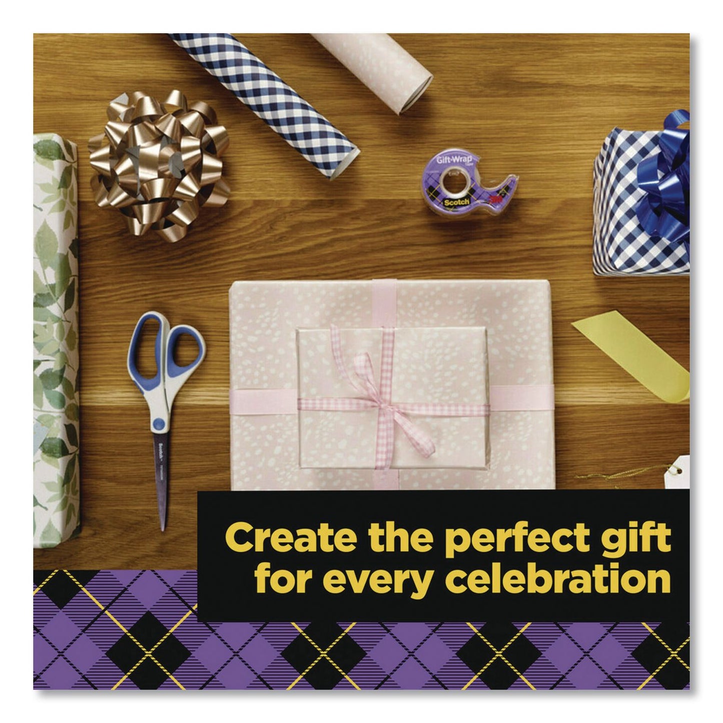 Scotch® Gift Wrap Tape with Dispenser, 1" Core, 0.75" x 50 ft, Clear, 6/Pack (MMM615SIOC)