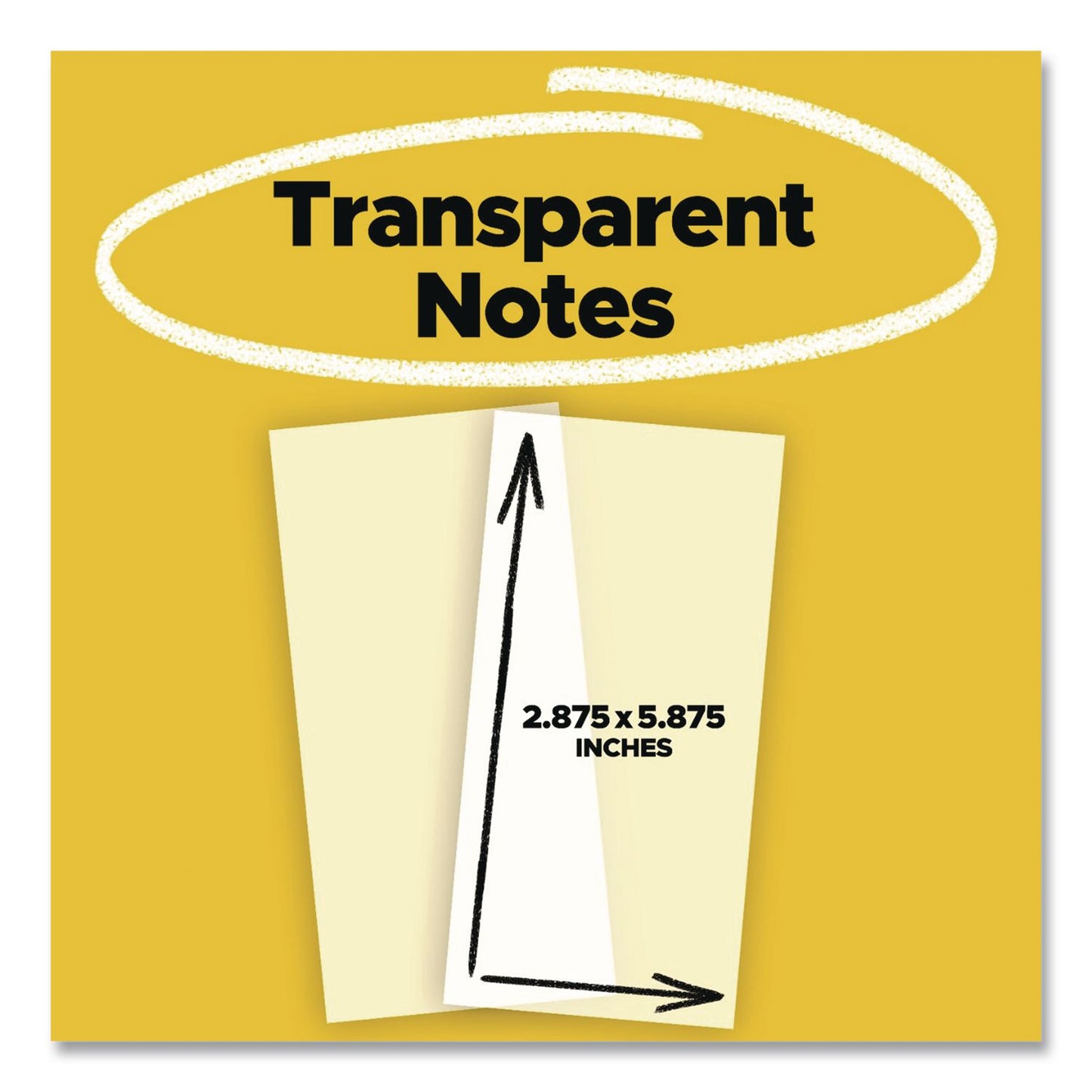 Post-it® Transparent Notes, 2.88" x 5.88", Clear, 36 Sheets/Pad (MMM636TRSPT)
