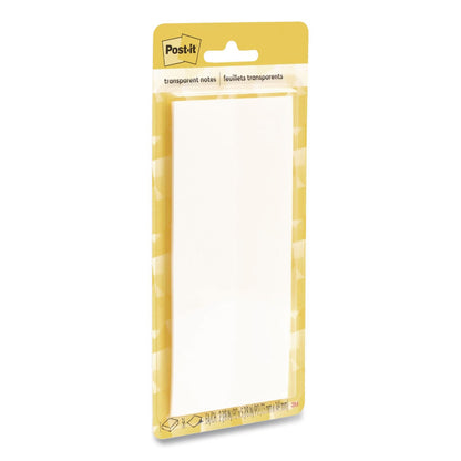 Post-it® Transparent Notes, 2.88" x 5.88", Clear, 36 Sheets/Pad (MMM636TRSPT)