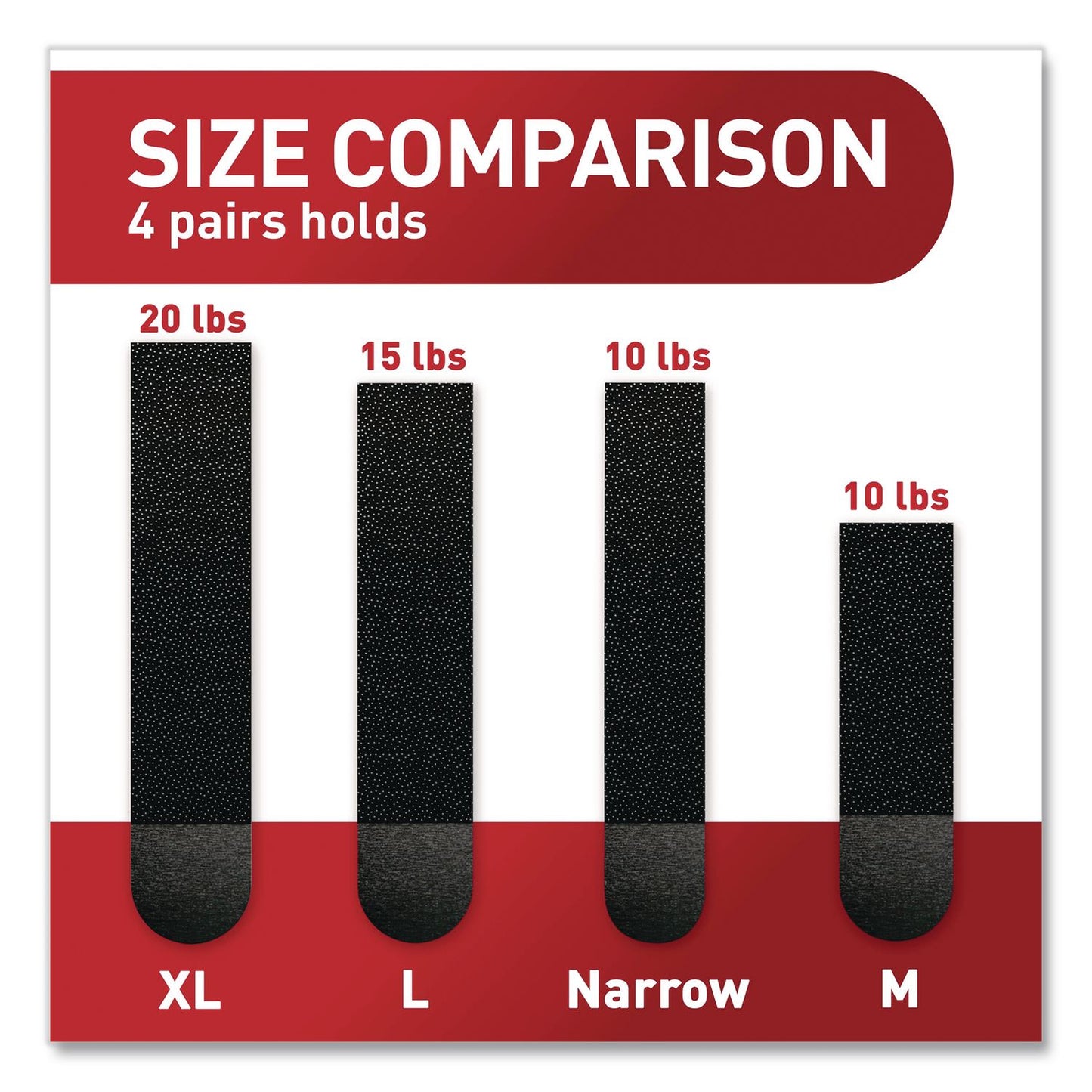 Command™ Damage-Free Hanging Picture Hanging Strip Pairs, (8) XL (0.86 x 4.37), (6) L (0.75" x 3.65"), (2) Med (0.75 x 2.75), Black (MMM17218BLK16ES)