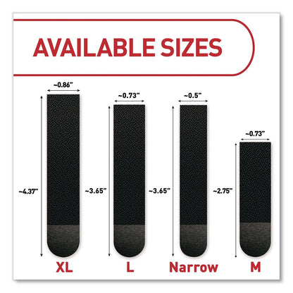 Command™ Damage-Free Hanging Picture Hanging Strip Pairs, (8) XL (0.86 x 4.37), (6) L (0.75" x 3.65"), (2) Med (0.75 x 2.75), Black (MMM17218BLK16ES)