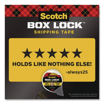 Scotch® BOX LOCK Shipping Tape, 3" Core, 1.88" x 38.2 yds, Clear, 6/Pack (MMM3950S6)
