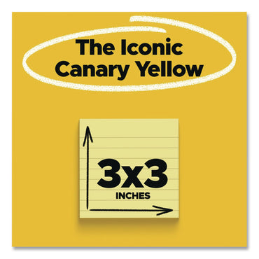 Post-it® Notes Original Pads in Canary Yellow, Note Ruled, 3" x 3", 100 Sheets/Pad, 12 Pads/Pack (MMM63012PK)