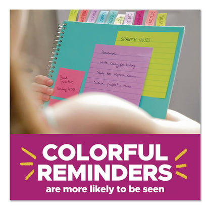 Post-it® Notes Super Sticky Pads in Energy Boost Colors, 3" x 3", Tropical Pink, 90 Sheets/Pad, 5 Pads/Pack (MMM6545SSNP)