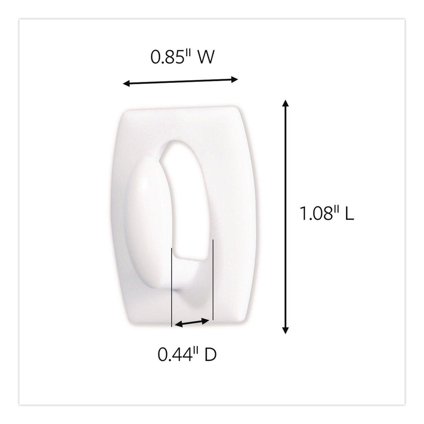 Command™ Mini Hooks, Plastic, White, Supports 0.5 lb, 18/Pack (MMM17006VP)