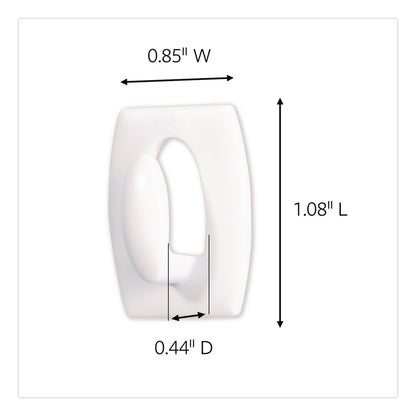 Command™ Mini Hooks, Plastic, White, Supports 0.5 lb, 18/Pack (MMM17006VP)