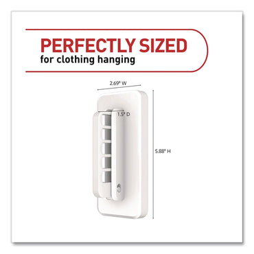 Command™ Folding Clothes Hanger Arm, Individual Slots for Five Clothes Hangers, Plastic, White, Supports 7.5 lb (MMM17029ES)