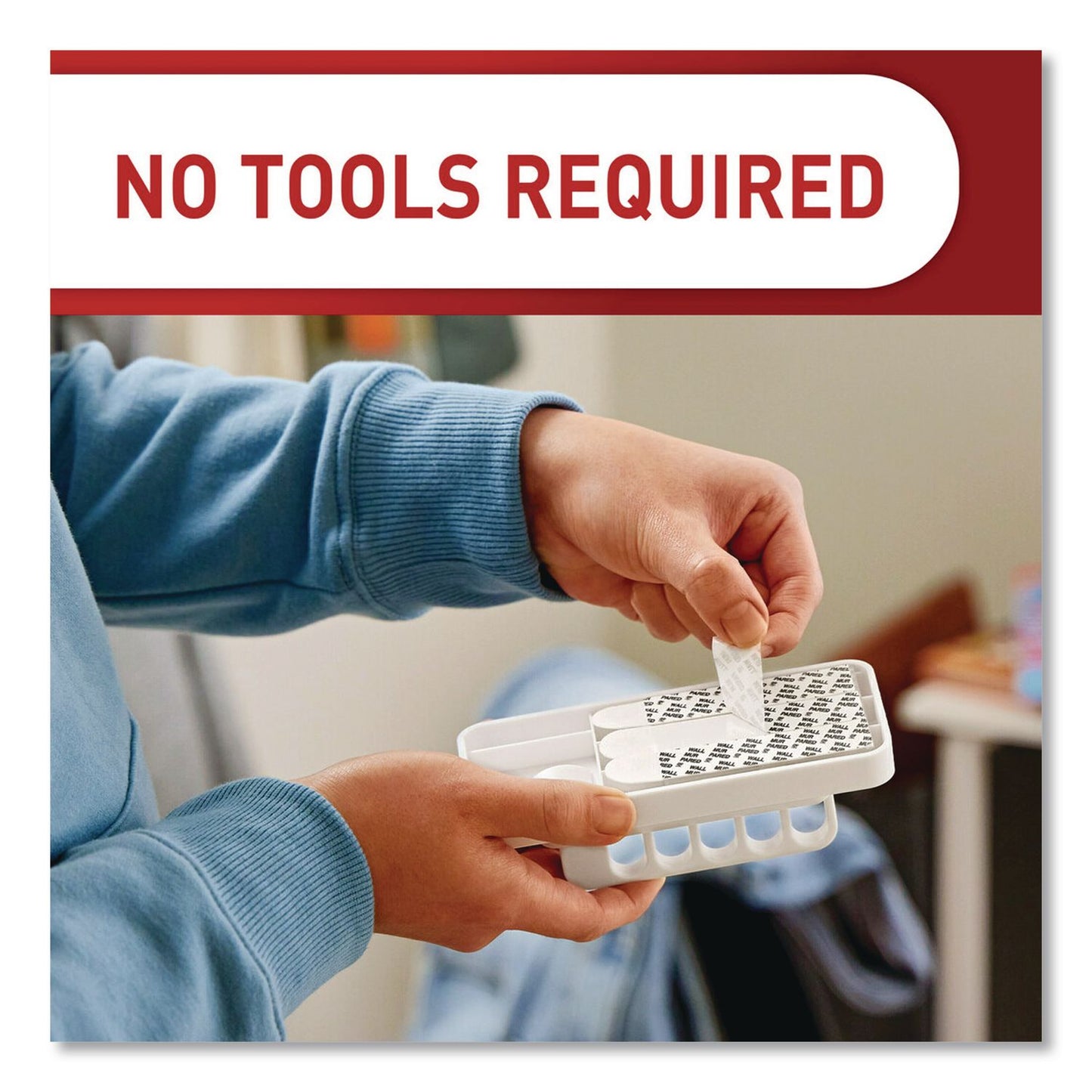 Command™ Folding Clothes Hanger Arm, Individual Slots for Five Clothes Hangers, Plastic, White, Supports 7.5 lb (MMM17029ES)