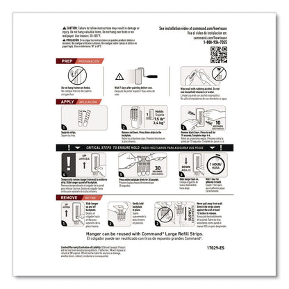 Command™ Folding Clothes Hanger Arm, Individual Slots for Five Clothes Hangers, Plastic, White, Supports 7.5 lb (MMM17029ES)