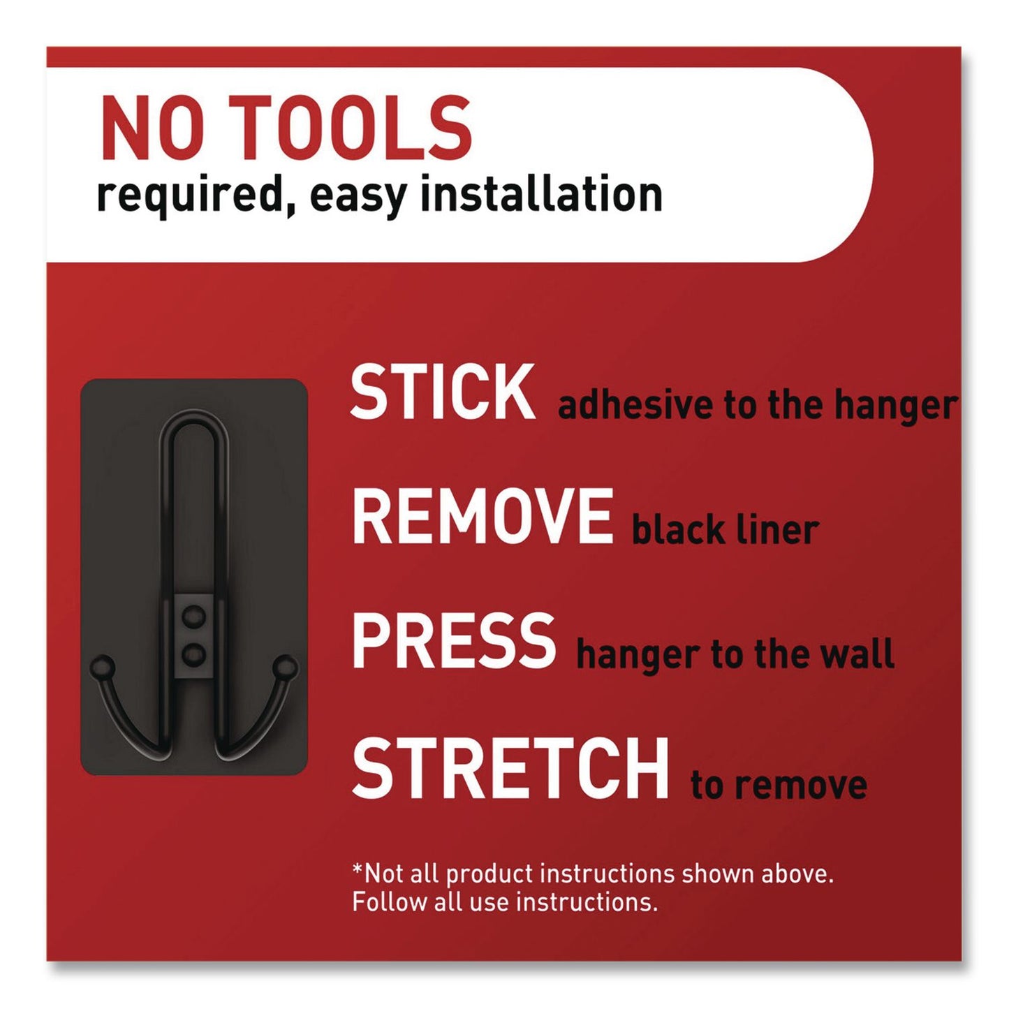 Command™ Decorative X-Large Triple Hooks, Metal, Matte Black, Supports 10 lb, 2/Pack (MMM17038MB2ES)