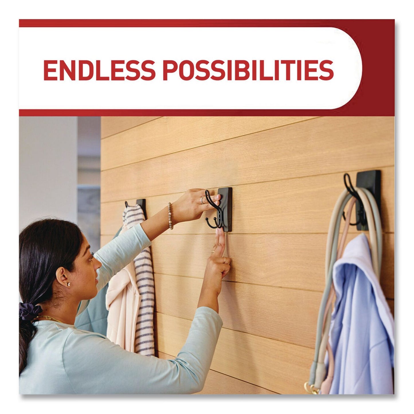 Command™ Decorative X-Large Triple Hooks, Metal, Matte Black, Supports 10 lb, 2/Pack (MMM17038MB2ES)