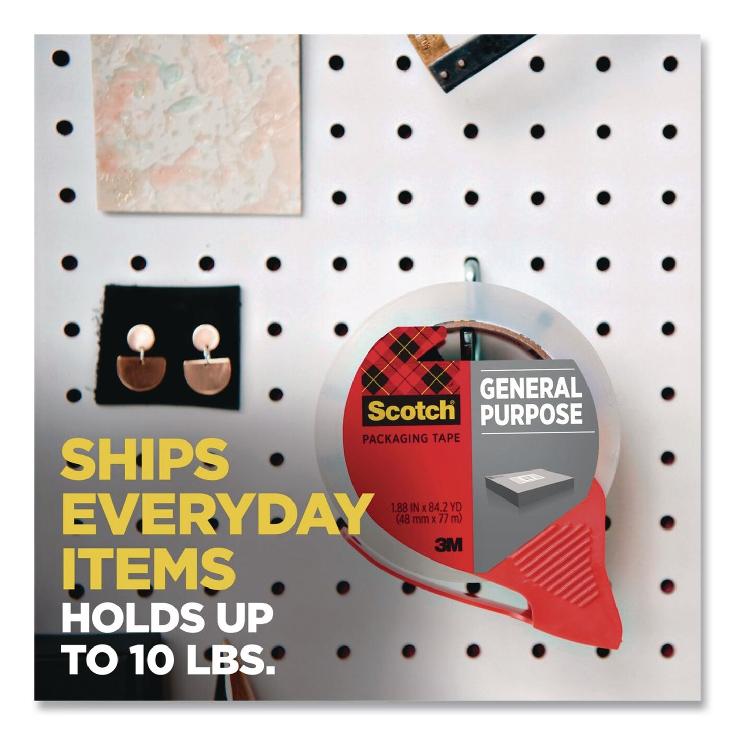 Scotch® General Purpose Packaging Tape with Dispenser, 3" Core, 1.88 x 84.2 yds, Clear (MMM335077RD36GC)