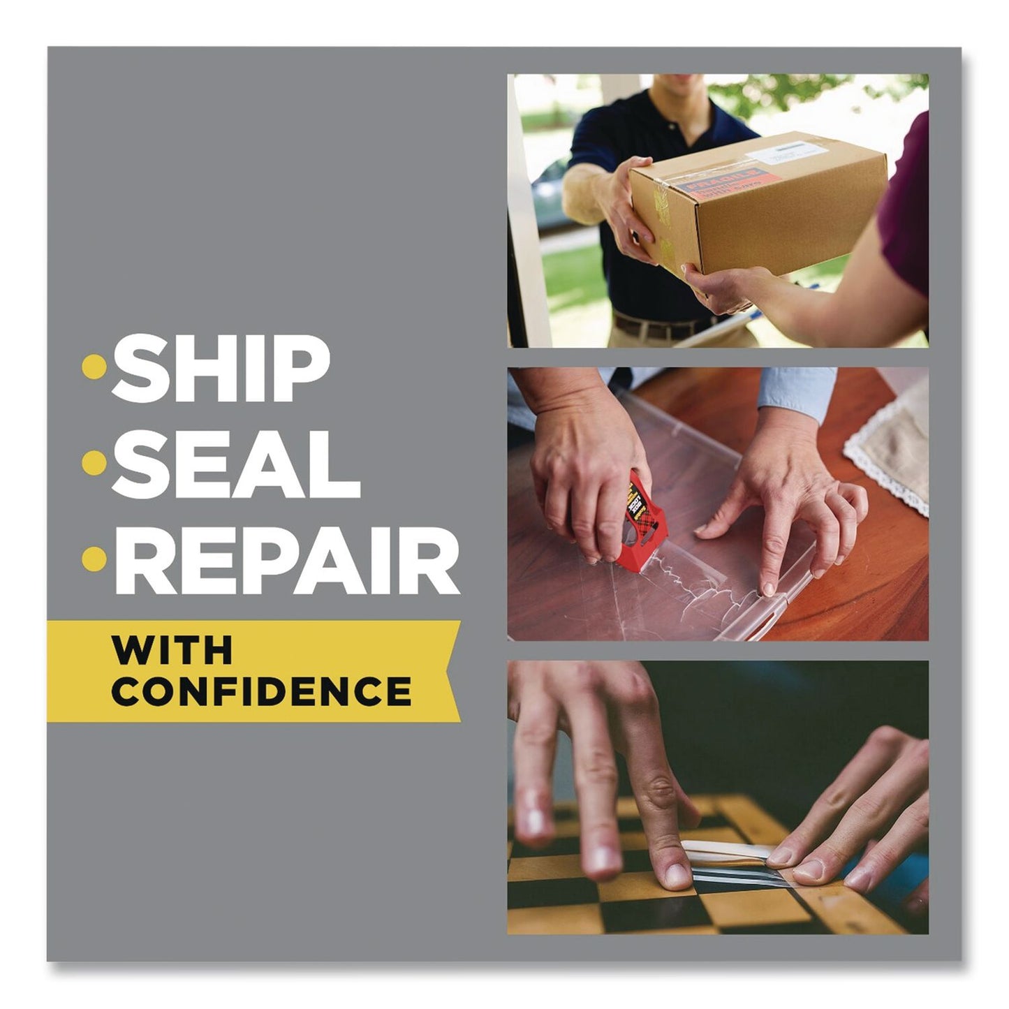 Scotch® General Purpose Packaging Tape with Dispenser, 3" Core, 1.88 x 84.2 yds, Clear (MMM335077RD36GC)