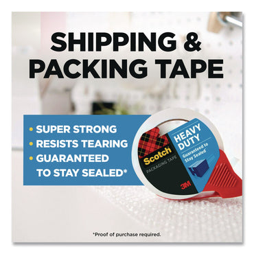 Scotch® Heavy-Duty Packaging Tape with 2 Dispensers, 3"Core, 1.88" x 54.6 yds, Clear, 4 Rolls/Pack (MMM385042RD)
