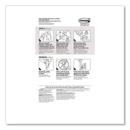 Command™ Large Clear Hooks, Plastic, Supports 4 lb (MMM17093CLRES)