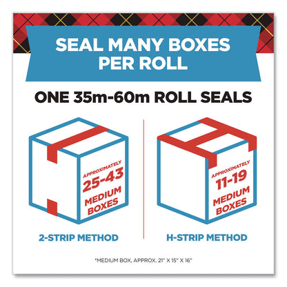 Scotch® Heavy-Duty Packaging Tape with 2 Dispensers, 3"Core, 1.88" x 54.6 yds, Clear, 4 Rolls/Pack (MMM385042RD)