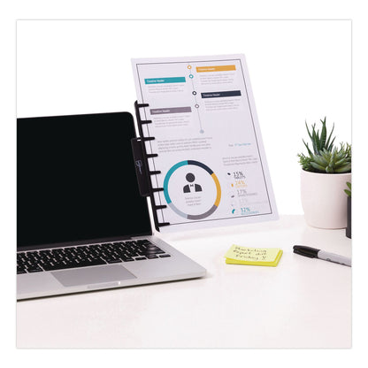 NoteTower Monitor Document and Note Holder, Hold Up to 4 Legal Size Sheets, Plastic, Black (NWRNTR2001)