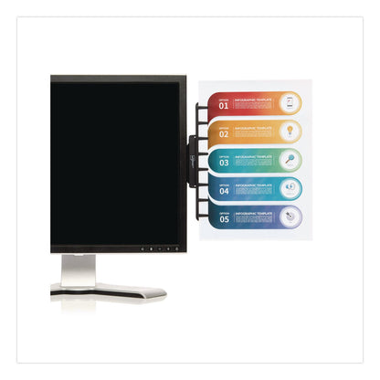NoteTower Monitor Document and Note Holder, Hold Up to 4 Legal Size Sheets, Plastic, Black (NWRNTR2001)