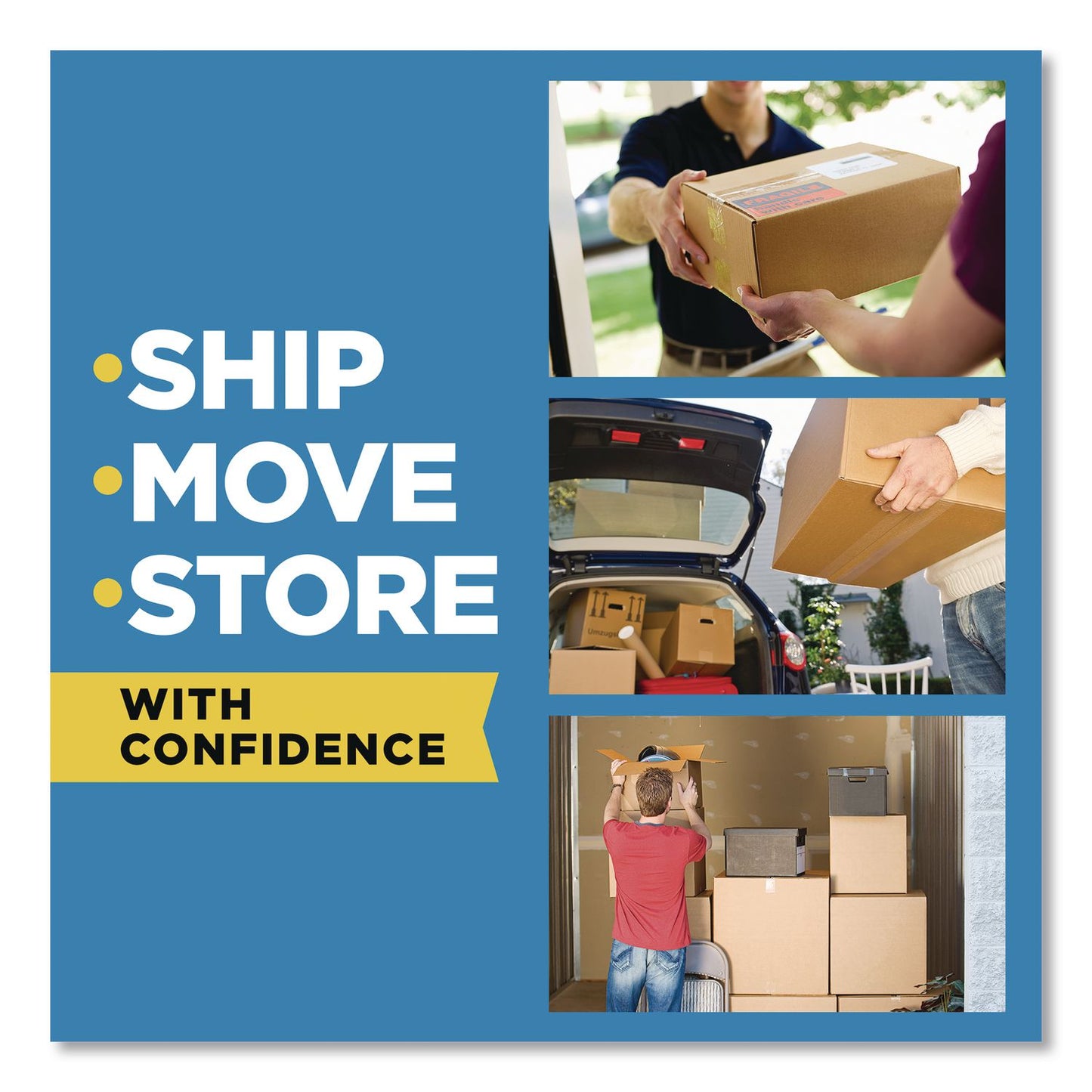 Scotch® Heavy-Duty Packaging Tape with 2 Dispensers, 3"Core, 1.88" x 54.6 yds, Clear, 4 Rolls/Pack (MMM385042RD)