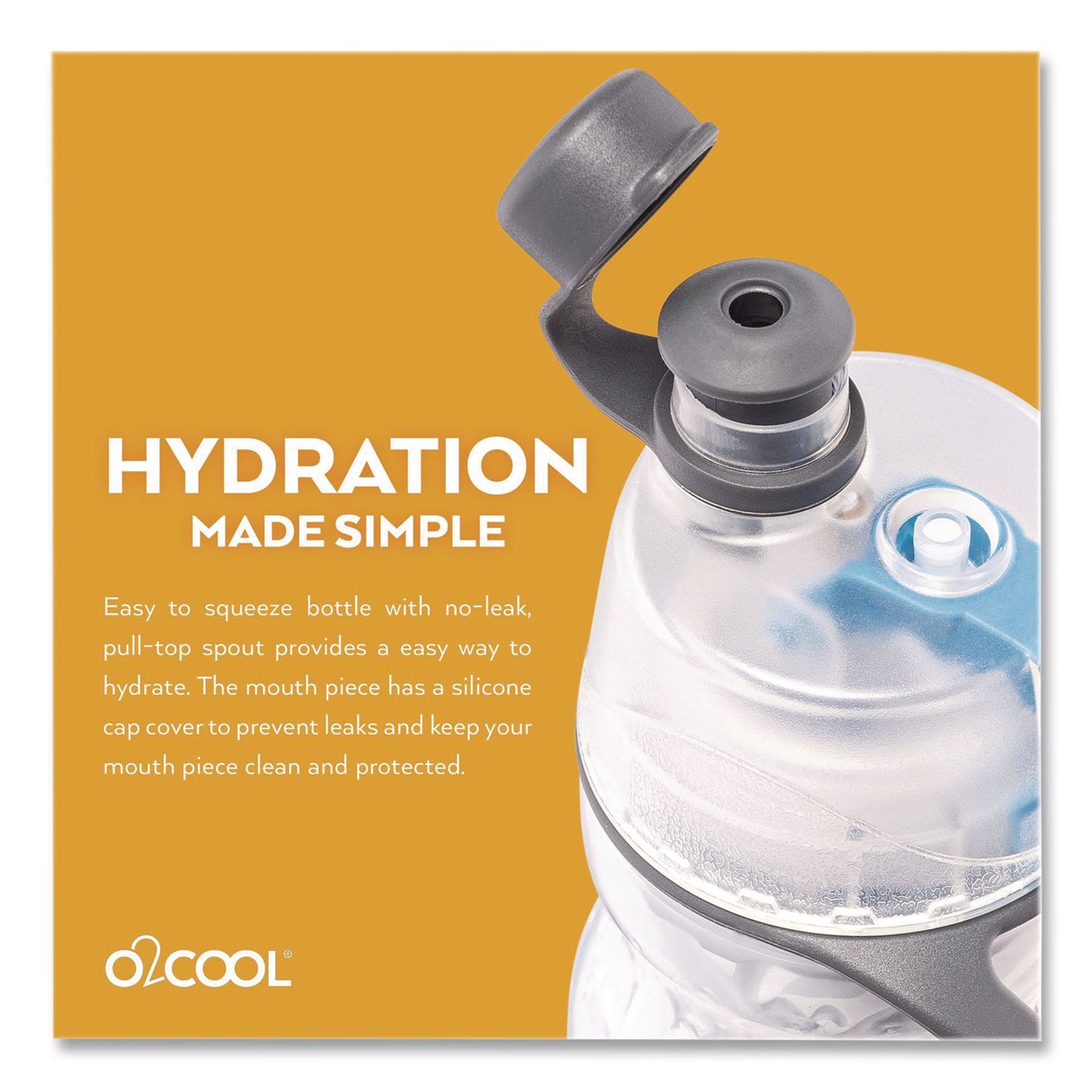 O2COOL® Elite Mist 'N Sip Plastic Double-Wall Insulated Water Bottle, 20 oz, Ombre Blue (OCLHMLDP07OMB)