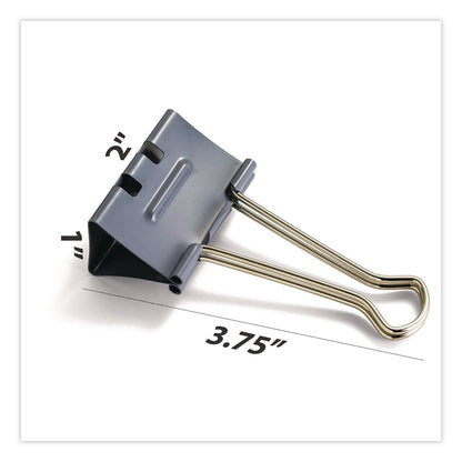Officemate EZ Binder Clips, Large, Gray, 16/Pack (OIC99216)