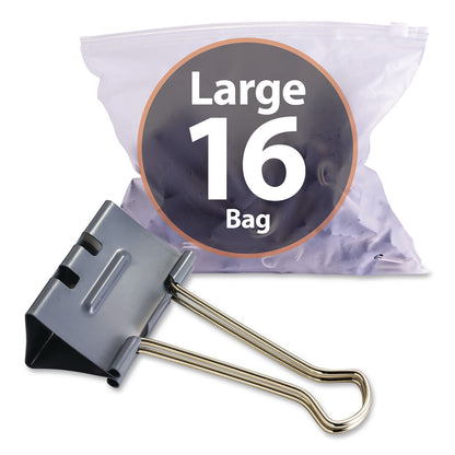 Officemate EZ Binder Clips, Large, Gray, 16/Pack (OIC99216)