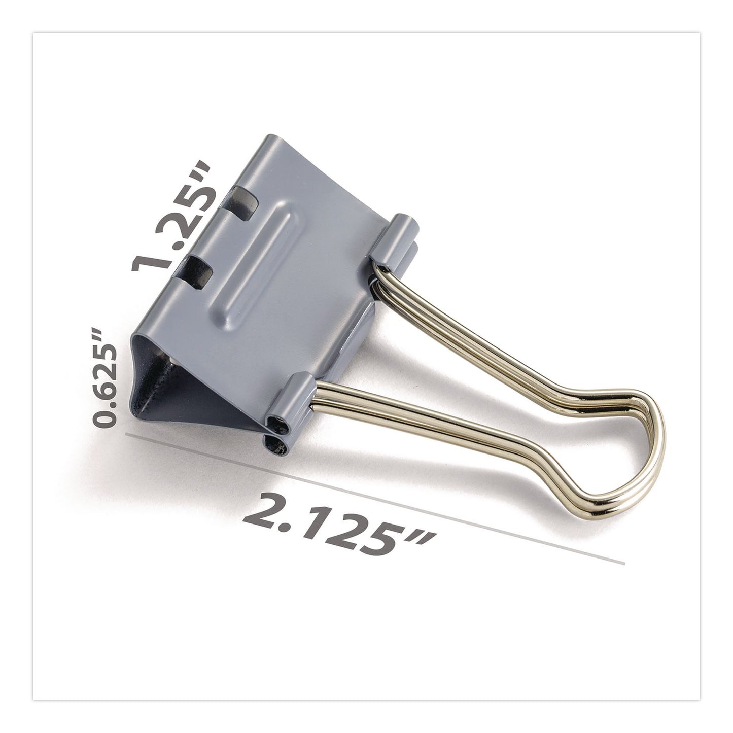 Officemate EZ Binder Clips, Medium, Gray, 48/Pack (OIC99550)