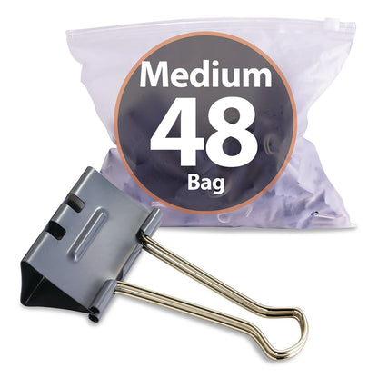 Officemate EZ Binder Clips, Medium, Gray, 48/Pack (OIC99550)