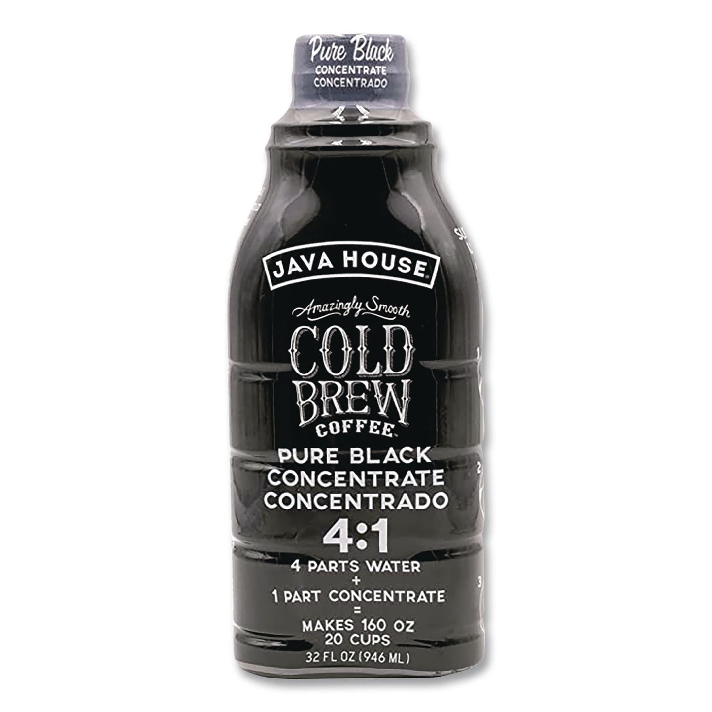 Java House® Cold Brew Coffee Concentrate, Pure Black, 32 oz Bottle (JVHHFP01607)