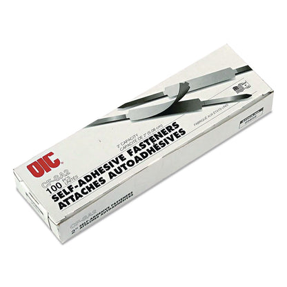 Officemate Self-Adhesive Two-Prong Folder Fasteners, 2" Capacity, 2.75" Center to Center, Matte Silver, 100/Box (OIC526012)