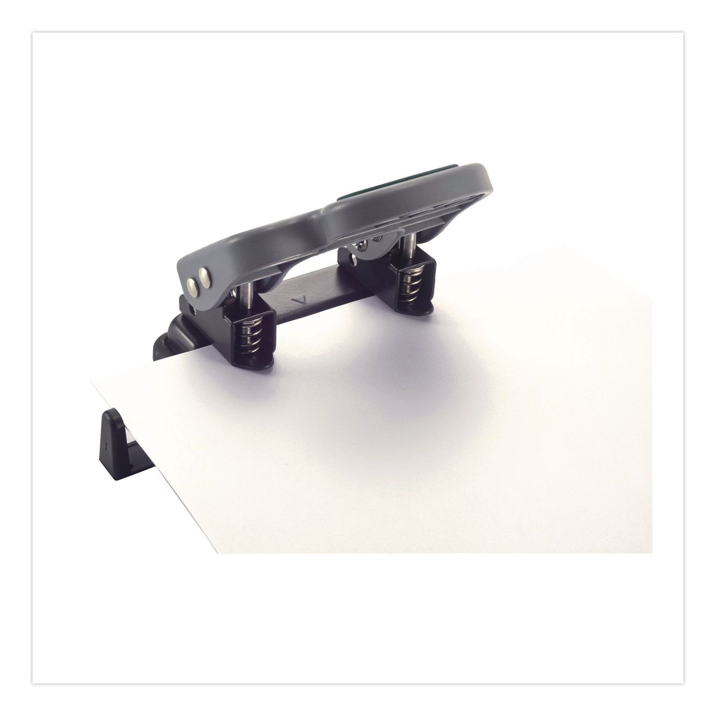 Officemate Desktop 2-Hole Eco-Punch, 1/4" Holes, Black/Gray/Green (OIC815964)