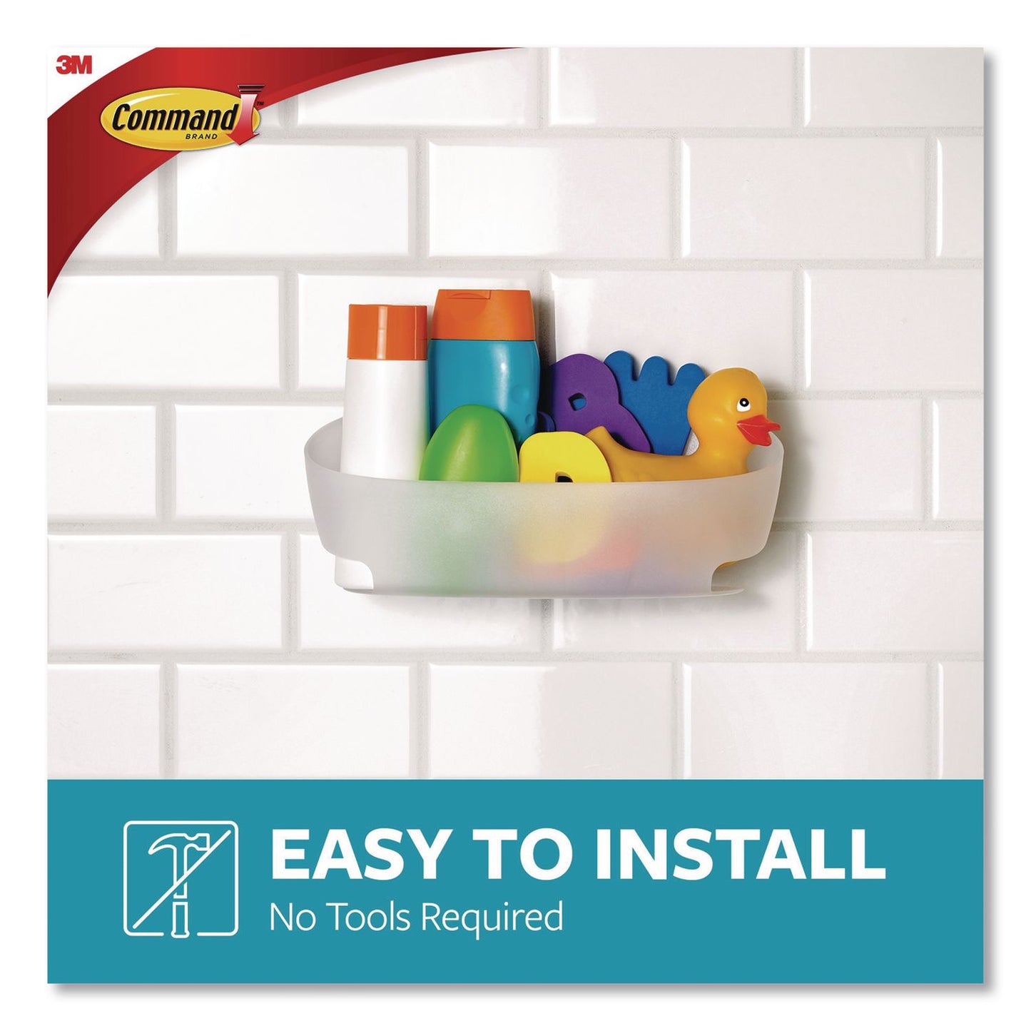 Command™ Bath Shower Caddy, 11.45 x 4.8 x 4, Clear (MMM70006900693)