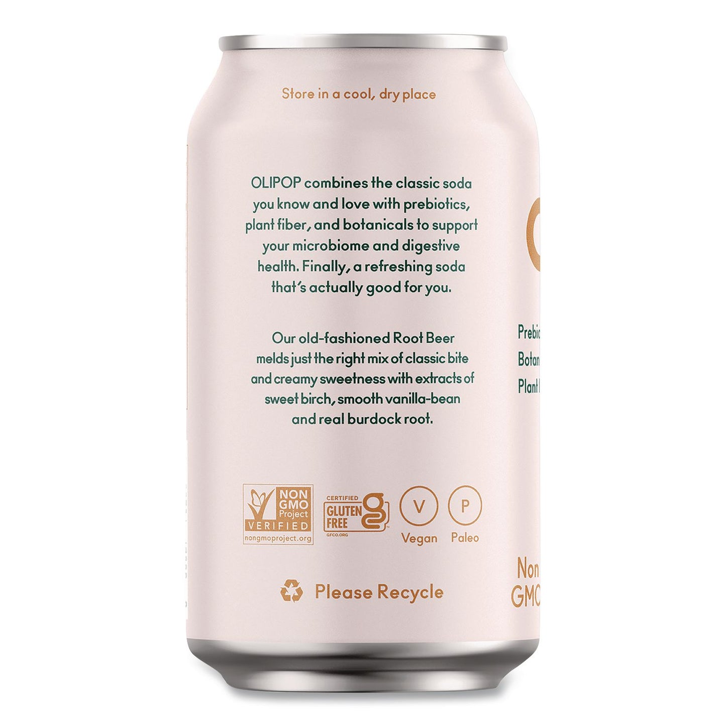 OLIPOP® Prebiotic Soda, Root Beer, 12 oz Can, 12/Carton (OLPICO70288)