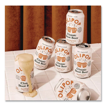 OLIPOP® Prebiotic Soda, Root Beer, 12 oz Can, 12/Carton (OLPICO70288)