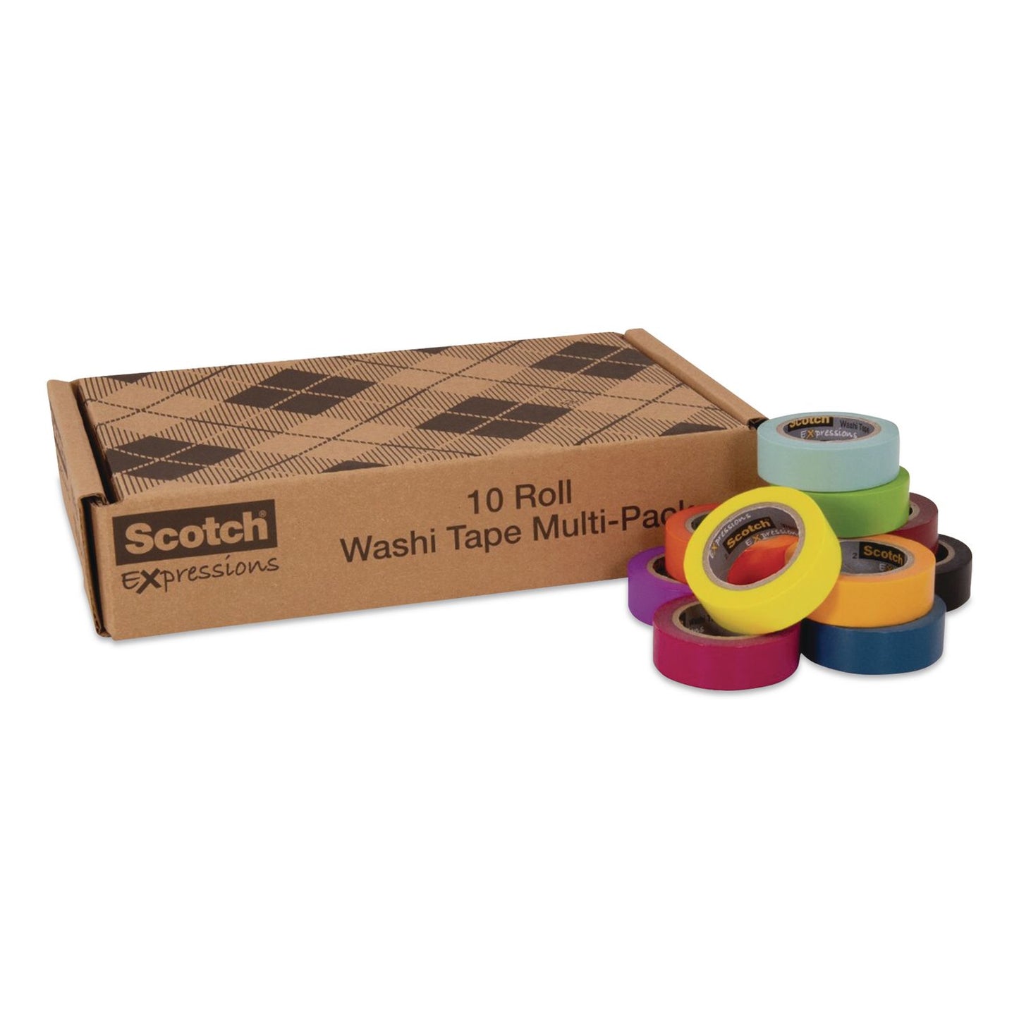Scotch® Expressions Washi Tape, 0.59" x 32.75 ft, Assorted Colors, 10 Rolls/Pack (MMMC31710SIOC)