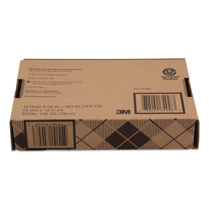 Scotch® Expressions Washi Tape, 0.59" x 32.75 ft, Assorted Colors, 10 Rolls/Pack (MMMC31710SIOC)