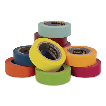 Scotch® Expressions Washi Tape, 0.59" x 32.75 ft, Assorted Colors, 10 Rolls/Pack (MMMC31710SIOC)