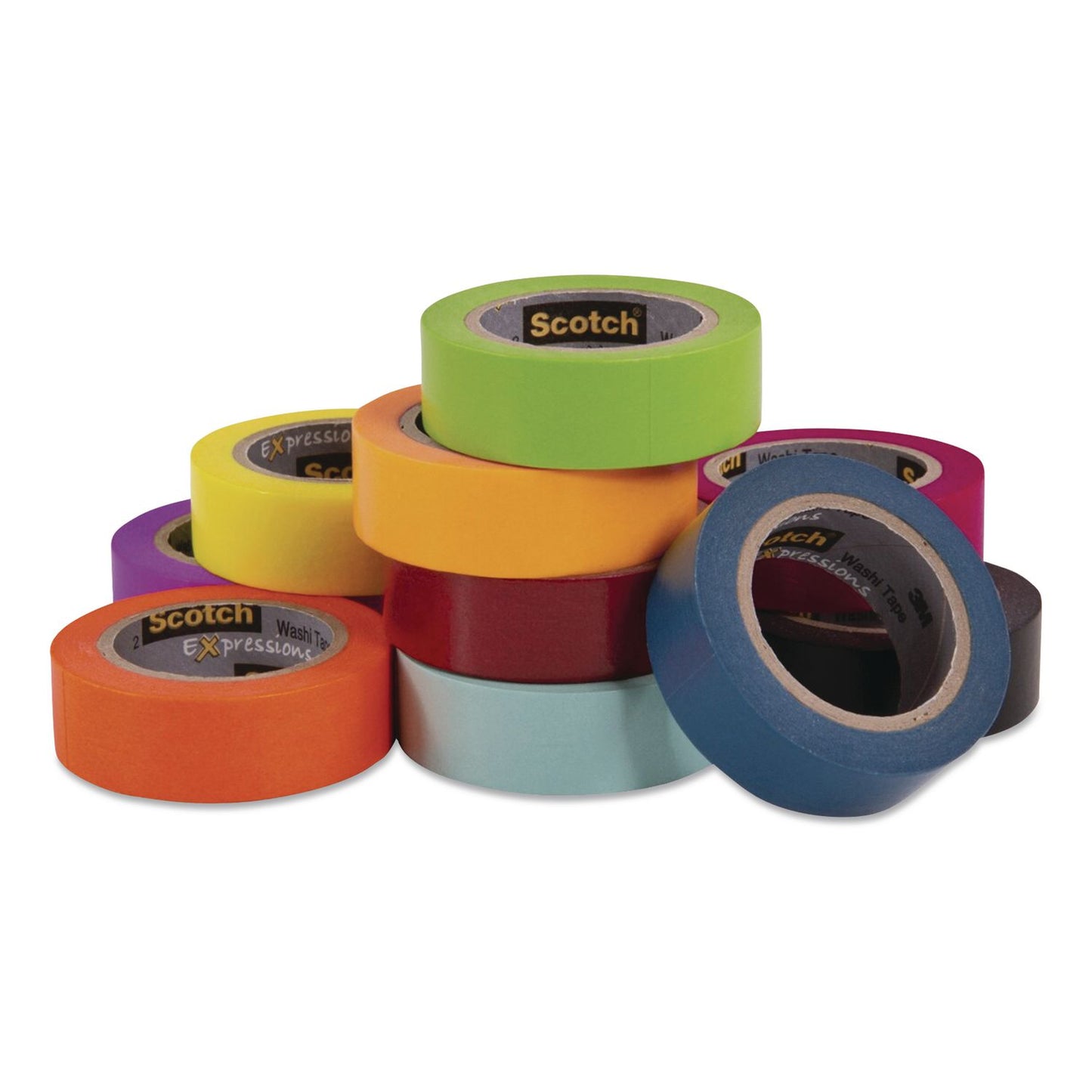Scotch® Expressions Washi Tape, 0.59" x 32.75 ft, Assorted Colors, 10 Rolls/Pack (MMMC31710SIOC)