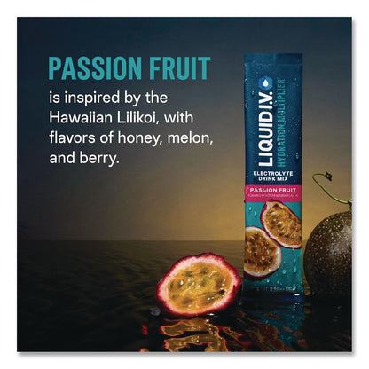 LIQUID I.V.® Hydration Multiplier, Passion Fruit, 0.56 oz Stick, 15/Pack (LQVEHC47496)
